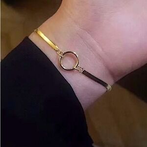 Gold Plated Minimalist Bracelet, Irregular, Geometric, Dainty, Trendy,